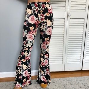 Forever 21 70’s Floral Flare Pants